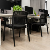 Juego de 2 sillas apilables para sala de espera con asiento acolchado - Negro