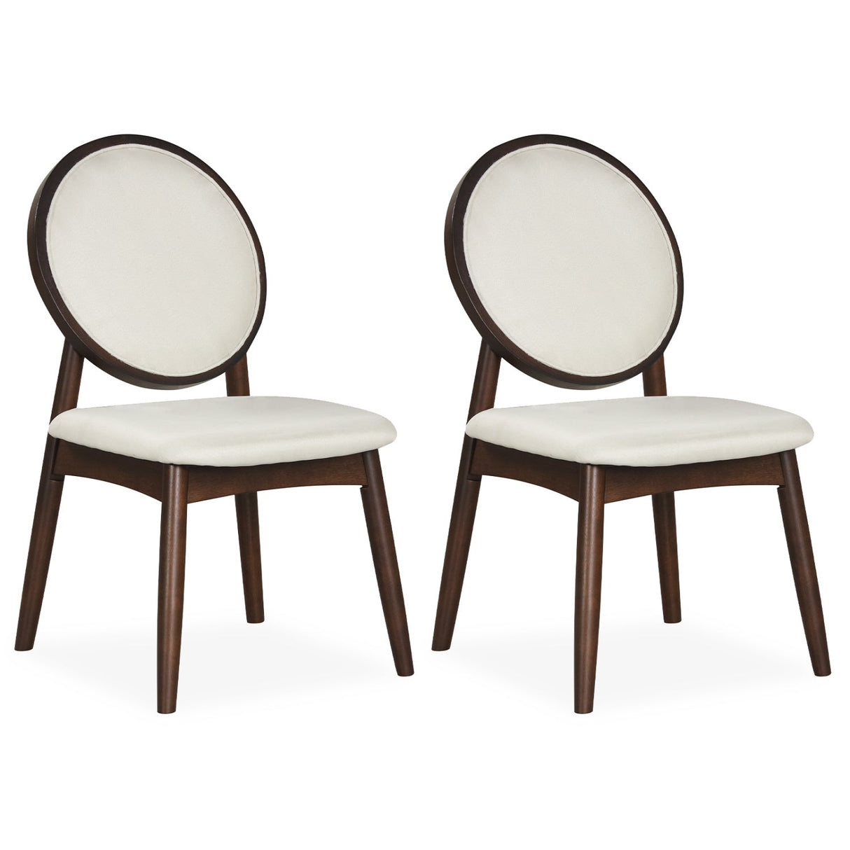 Juego de 2 sillas de comedor tapizadas en lino con asiento acolchado