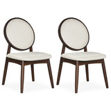 Juego de 2 sillas de comedor tapizadas en lino con asiento acolchado