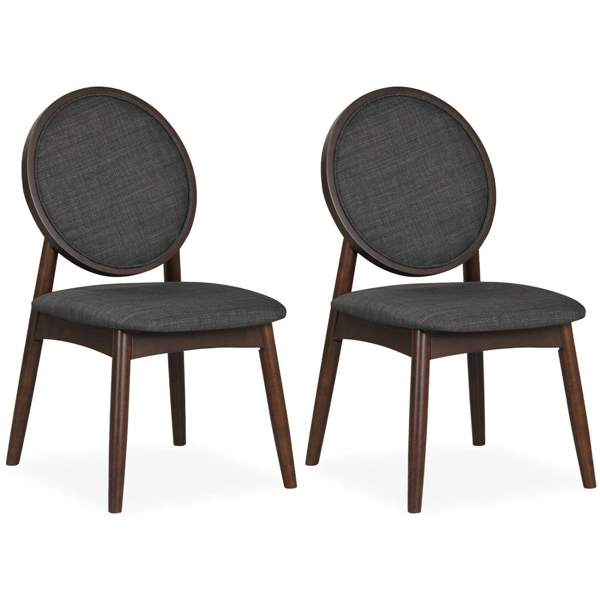 Juego de 2 sillas de comedor tapizadas en lino con asiento acolchado