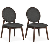 Juego de 2 sillas de comedor tapizadas en lino con asiento acolchado