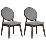 Juego de 2 sillas de comedor tapizadas en lino con asiento acolchado