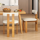Juego de 2 sillas de comedor tapizadas para cocina con asiento acolchado - Natural