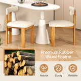 Juego de 2 sillas de comedor tapizadas para cocina con asiento acolchado - Natural