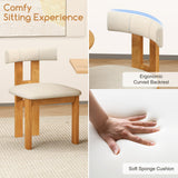 Juego de 2 sillas de comedor tapizadas para cocina con asiento acolchado - Natural