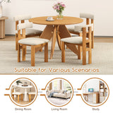 Juego de 2 sillas de comedor tapizadas para cocina con asiento acolchado - Natural