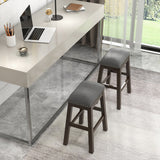 Juego de 2 taburetes de bar de 24.5 pulgadas de altura de mostrador con asiento acolchado - Gris