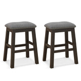 Juego de 2 taburetes de bar de 24.5 pulgadas de altura de mostrador con asiento acolchado - Gris