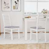 Juego de 2 sillas de comedor de madera con patas de madera de caucho para sala de estar
