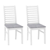 Juego de 2 sillas de comedor de madera con patas de madera de caucho para sala de estar