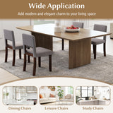 Set of 2 Wooden Dining Chair with Acacia Wood Frame Padded Seat and Back