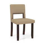 Set of 2 Wooden Dining Chair with Acacia Wood Frame Padded Seat and Back