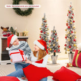 Juego de 3 árboles de Navidad artificiales en maceta con efecto de nieve