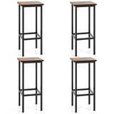 Set of 4 Bar Stool Set 26 Inch Bar Chair with Metal Legs and Footrest