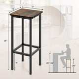Set of 4 Bar Stool Set 26 Inch Bar Chair with Metal Legs and Footrest