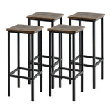 Juego de 4 taburetes de bar con patas y reposapiés de metal - Café