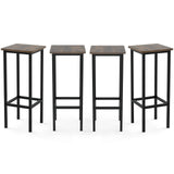 Juego de 4 taburetes de bar con patas y reposapiés de metal - Café