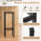 Juego de 4 taburetes de bar con patas y reposapiés de metal - Café