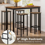 Juego de 4 taburetes de bar con patas y reposapiés de metal - Café