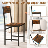 Set of 4 Dining Chairs with Metal Legs and Slanted Back