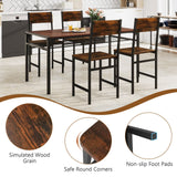 Set of 4 Dining Chairs with Metal Legs and Slanted Back