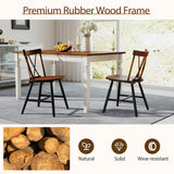 Set of 4 Dining Chairs with Rubber Wood Frame and Curved Cross Back-Dark Brown