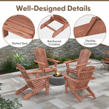 Folding Adirondack Chair Set of 2 with High Backrest and Wide Armrests