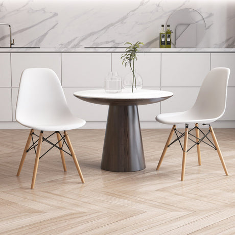 4 Pieces Modern Armless Dining Chair Set with Wood Legs