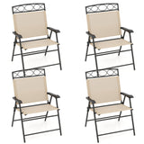 Juego de 4 sillas plegables de patio con reposabrazos para comedor