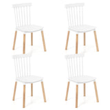 Set of 4 Windsor Dining Chairs with Spindle Backs and Curved Seats