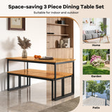 Juego de 2 bancos de comedor para patio, para 2-3 personas, uso en interiores y exteriores