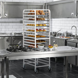 Estantería para panadería de 20 bandejas de aluminio de 26 x 20 x 70 pulgadas