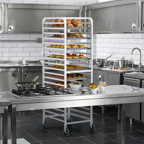 Estantería para panadería de 20 bandejas de aluminio de 26 x 20 x 70 pulgadas