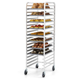 Estantería para panadería de 20 bandejas de aluminio de 26 x 20 x 70 pulgadas