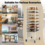 Estantería para panadería de 20 bandejas de aluminio de 26 x 20 x 70 pulgadas