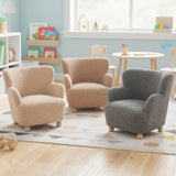 Sherpa Kids Sofa Comfy Toddler Armchair with Solid Rubber Wood Legs
