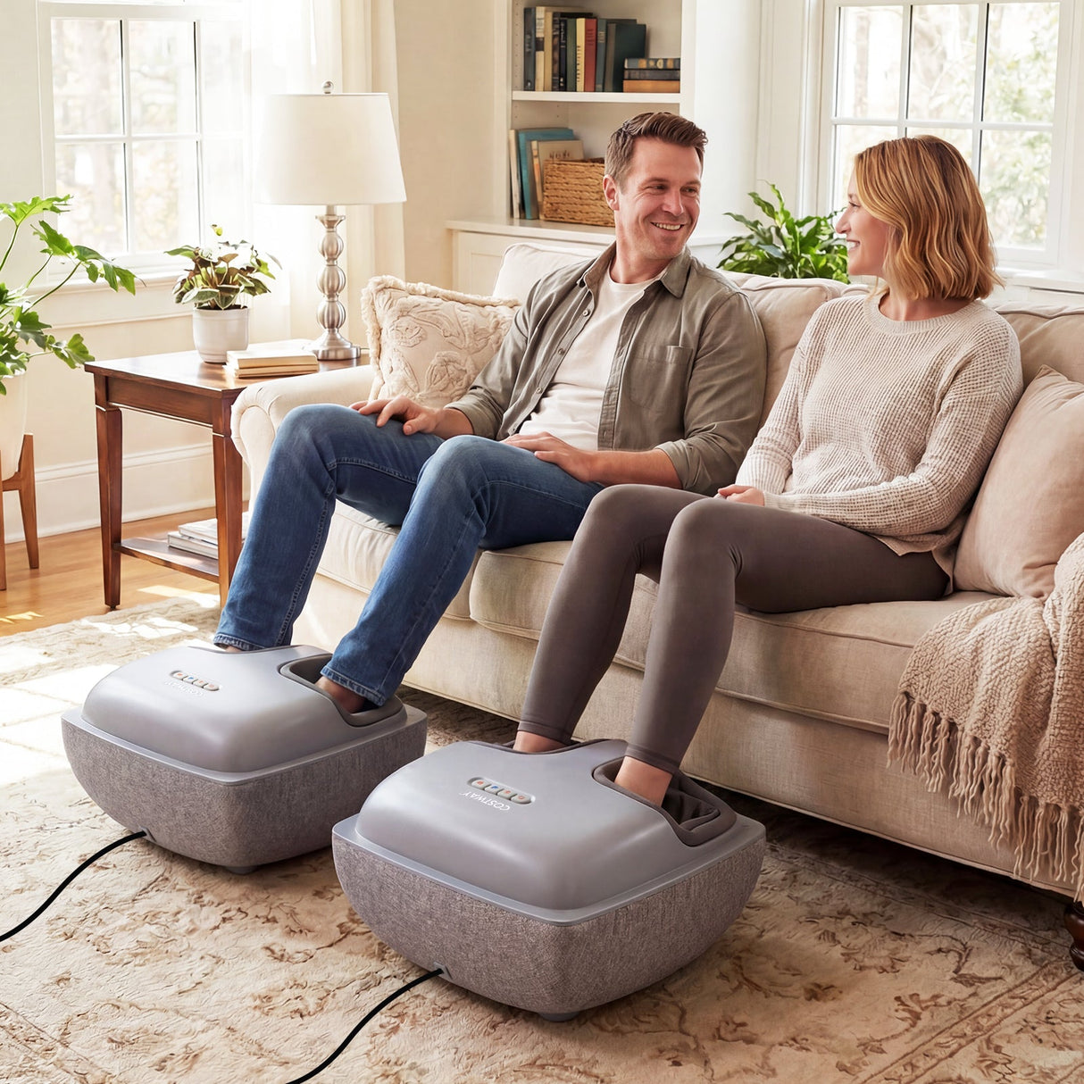 Shiatsu Foot Massager with 3-Level Deep Kneading and Air Compression