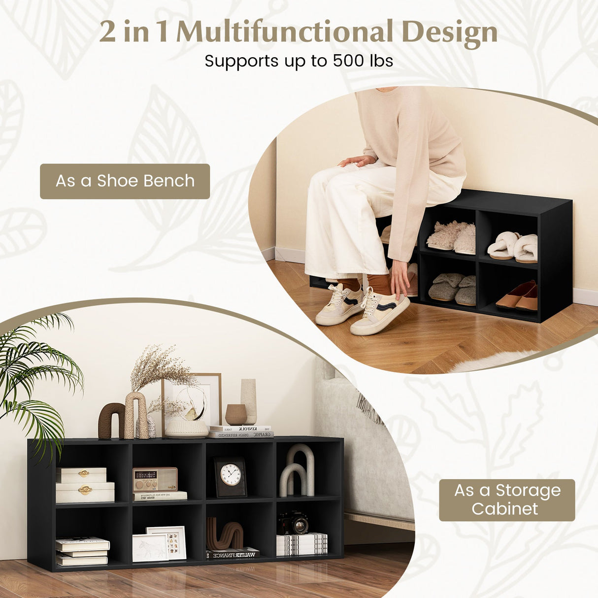 Organizador de zapatos de 8 compartimentos con capacidad de peso de 227 kg