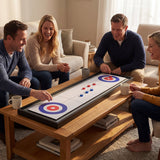 Juego de mesa de tejo y curling 2 en 1, portátil, de doble cara