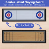 Juego de mesa de tejo y curling 2 en 1, portátil, de doble cara