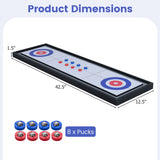 Juego de mesa de tejo y curling 2 en 1, portátil, de doble cara