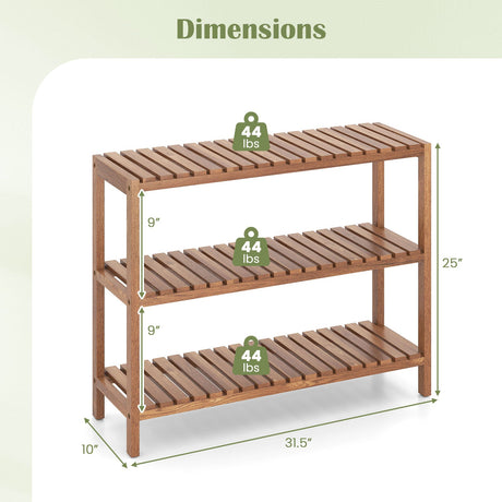 Mesa Auxiliar de 2/3 Niveles, Estante de Almacenamiento Utilitario de Madera de Teca - 3