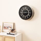 Reloj de pared silencioso de 13,5/17,5 pulgadas con marco plateado