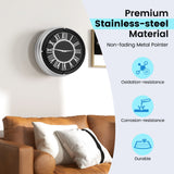 Reloj de pared silencioso de 13,5/17,5 pulgadas con marco plateado