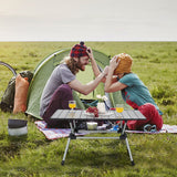 Mesa de camping plegable de aluminio reforzado con bolsa de transporte