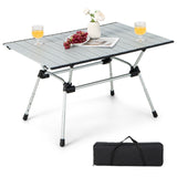 Mesa de camping plegable de aluminio reforzado con bolsa de transporte