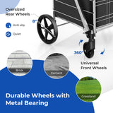 Carrito de compras plegable con ruedas, forro impermeable y cesta
