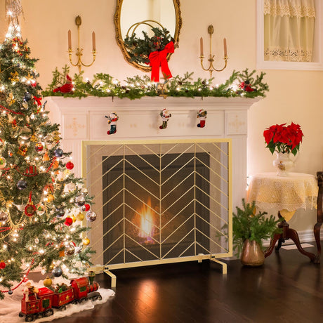 Pantalla para chimenea de un solo panel de 38 x 31 pulgadas