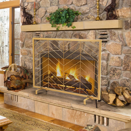 Pantalla para chimenea de un solo panel de 38 x 31 pulgadas