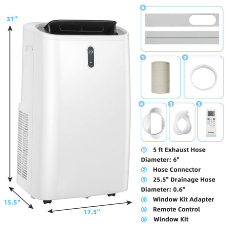 Aire acondicionado portátil inteligente de 14,000 BTU – Aplicación y WiFi